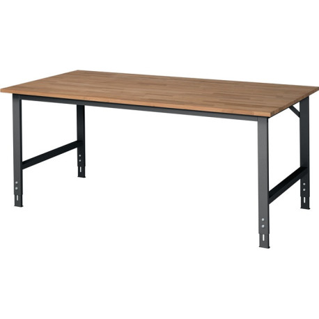 Etabli Tom B2000xP1000xH760-1080mm Plan de travail hêtre Bâti gris anthracite