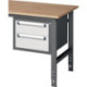 Armoire basse H395xL490xP600mm gris anthracite/gris clair 2 tiroirs à ouverture simple