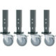 Jeu de 4 roulettes pivotantes avec frein D.125mm pour établis H.760-1080mm RAU