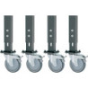 Jeu de 4 roulettes pivotantes avec frein D.125mm pour établis H.760-1080mm RAU