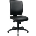 Siège de travail Lightstar 10 roulettes pour sols durs revêtement similicuir noir 410-530mm