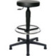 Tabouret pivotant avec patins, revêtement en similicuir noir, hauteur d'assise 580-840mm TOPSTAR