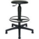 Tabouret pivotant avec patins, rembourrage en similicuir noir, hauteur d'assise 540-800mm TOPSTAR