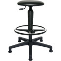 Tabouret pivotant avec patins, rembourrage en similicuir noir, hauteur d'assise 540-800mm TOPSTAR