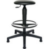 Tabouret pivotant avec patins, rembourrage en similicuir noir, hauteur d'assise 540-800mm TOPSTAR