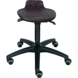 Tabouret pivotant, mousse PU noire, hauteur d'assise 450-640mm LOTZ