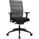Chaise de bureau synchrone noir/gris 420-540mm avec accoudoirs, poids 110kg