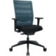 Chaise de bureau synchrone noir/pétrole 420-540mm avec accoudoirs, poids 110kg