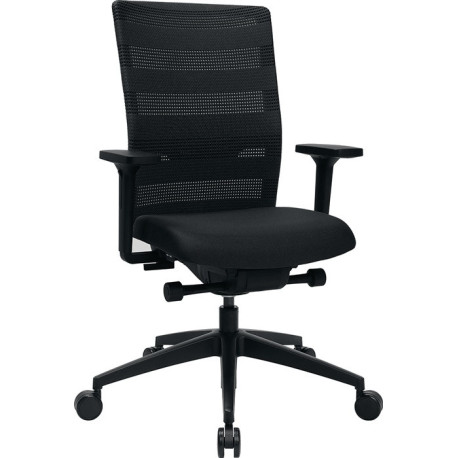Chaise de bureau synchrone noire 450-570mm avec accoudoirs, capacité 110kg TOPSTAR