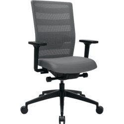 Chaise de bureau synchrone grise 450-570mm avec accoudoirs, capacité 110kg TOPSTAR