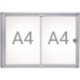 Vitrine d'affichage 2xA4 L490xH351mm coins biseautés pour intérieur MAUL
