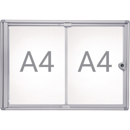 Vitrine d'affichage 2xA4 L490xH351mm coins biseautés pour intérieur MAUL