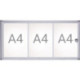 Vitrine 3xA4 L710xH351mm coins biseautés pour intérieur MAUL