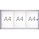 Vitrine 3xA4 L710xH351mm coins biseautés pour intérieur MAUL