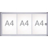 Vitrine 3xA4 L710xH351mm coins biseautés pour intérieur MAUL