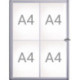 Vitrine 4xA4 L490xH651mm coins biseautés pour intérieur MAUL
