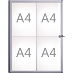 Vitrine 4xA4 L490xH651mm coins biseautés pour intérieur MAUL