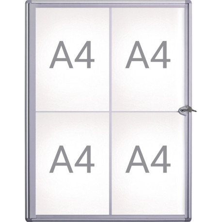 Vitrine 4xA4 L490xH651mm coins biseautés pour intérieur MAUL