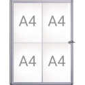 Vitrine 4xA4 L490xH651mm coins biseautés pour intérieur MAUL