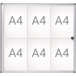 Vitrine 6xA4 L710xH651mm coins biseautés pour intérieur MAUL