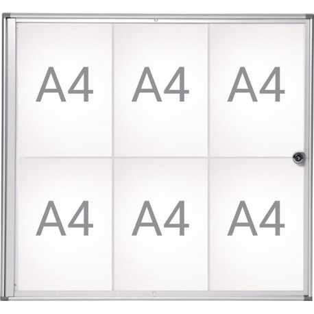 Vitrine 6xA4 L710xH651mm coins biseautés pour intérieur MAUL