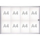 Vitrine 8xA4 L930xH651mm coins biseautés pour intérieur MAUL