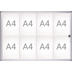Vitrine 8xA4 L930xH651mm coins biseautés pour intérieur MAUL