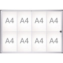 Vitrine 8xA4 L930xH651mm coins biseautés pour intérieur MAUL