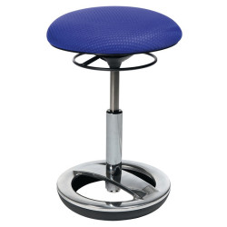 Tabouret avec anneau de pied rembourré bleu H.assise 440-570mm TOPSTAR