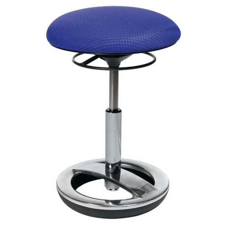 Tabouret avec anneau de pied rembourré bleu H.assise 440-570mm TOPSTAR