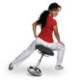 Tabouret avec anneau de pied rembourré bleu H.assise 440-570mm TOPSTAR