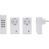 Prise avec télécommande IP20, blanc, 3+1,