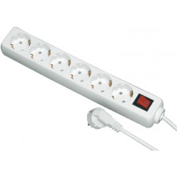 Multiprise SKS Sch 1,4 m, 6 branchements., blanc (Par 10)