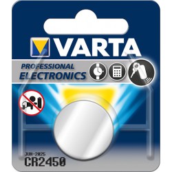 Pile bouton VARTA Electronics Lithium CR 2450, 3V, 1 Blister