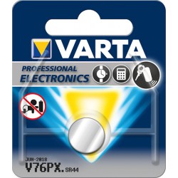 Pile bouton VARTA Electronics argent V76PX blister., 1,55V
