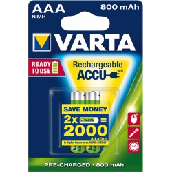 VARTA Piles rechargeables Power Accu Micro 2er Blister