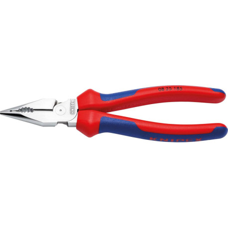 Pince combinée pointue chromée avec poignées multi-composants 185mm KNIPEX
