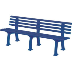 Banc de jardin JUIST 4 places longueur 2000 mm bleu