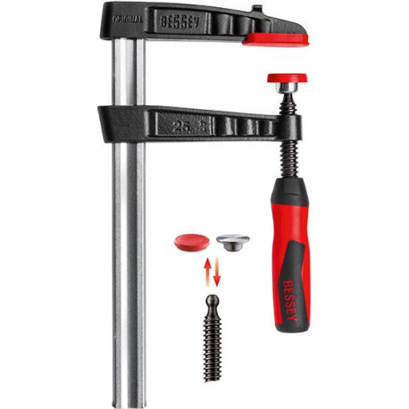 Pince-étau en fonte malléable avec manche bi-matière 120x60mm /20x5mm BESSEY