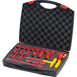 Jeu de clés à douille 1/2 VDE 20 pièces en coffret Wiha