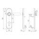 Poignée porte DD-Grt. ER 8 mm forme L. Court. PZ Forme L. Court. PZ