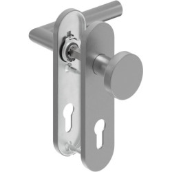 Poignée porte WE-Grt. ER 9 mm LS forme L. Court. FS. PZ forme L. Court. FS. PZ
