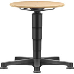 Tabouret pivotant bois assise ronde hauteur d'assise 450 - 650 mm avec patins