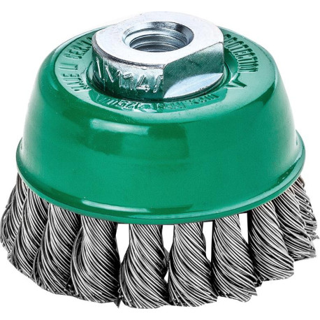 Brosse boisseau inox torsadée 65x0.35mm Lessmann