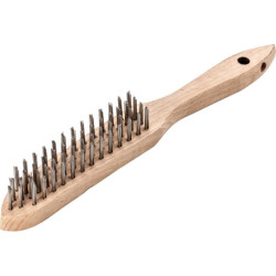 Brosse manuelle V4A lisse 3 rangées 0.3mm Lessmann