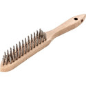 Brosse manuelle V4A lisse 3 rangées 0.3mm Lessmann