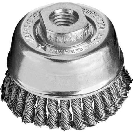 Brosse boisseau en fil d'acier torsadé 65x0.5mm garniture 30x6mm fil métallique torsadé Lessmann