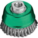Brosse boisseau acier inox torsadé 65x0.5mm garniture 30x6mm fil torsadé Lessmann