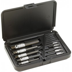 Jeu d'extracteurs de tarauds, 4 fentes, en coffret, Modèle : M4-M12 pour taraud mécanique, Taille de filetage M4 M5 M6 M8 M10 M12