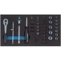 Assortiment d'outils pour servante CT1/3 clé a douille 1/4, Argent Gedore